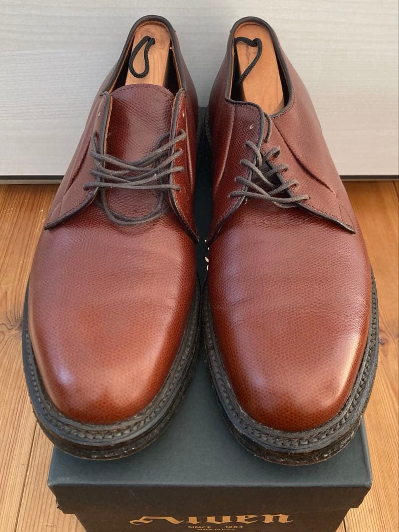 24時間限定 美品 オールデン プレーントゥ　オールウェザー　型押しカーフ947
