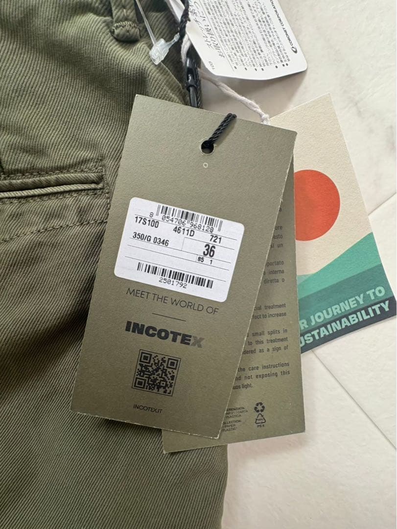 【新品未使用】INCOTEX(インコテックス)コットンパンツ