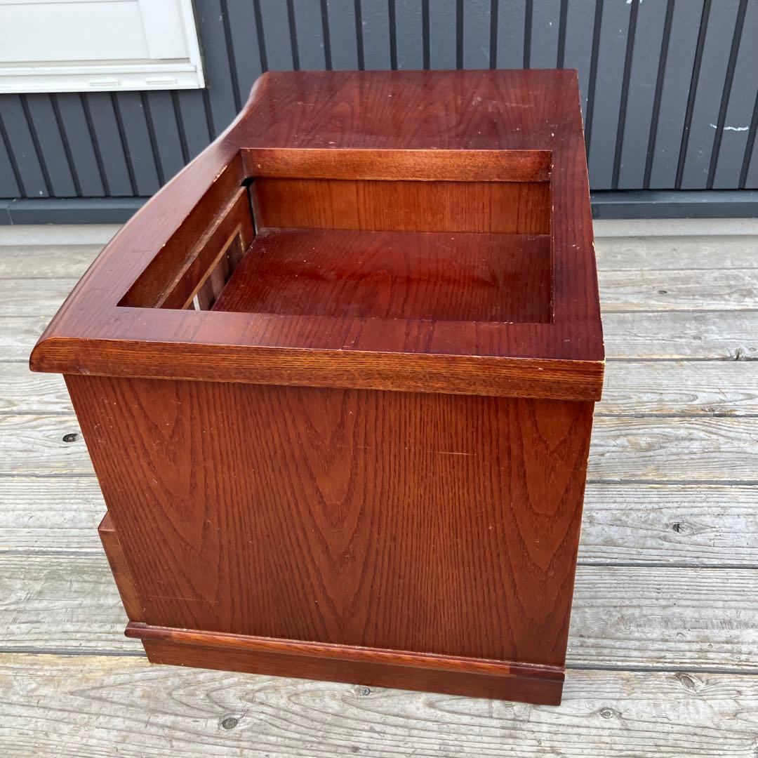 昭和レトロ 木製 格子扉 お座敷ワゴン 引き出し収納 キャスター付きポットワゴン