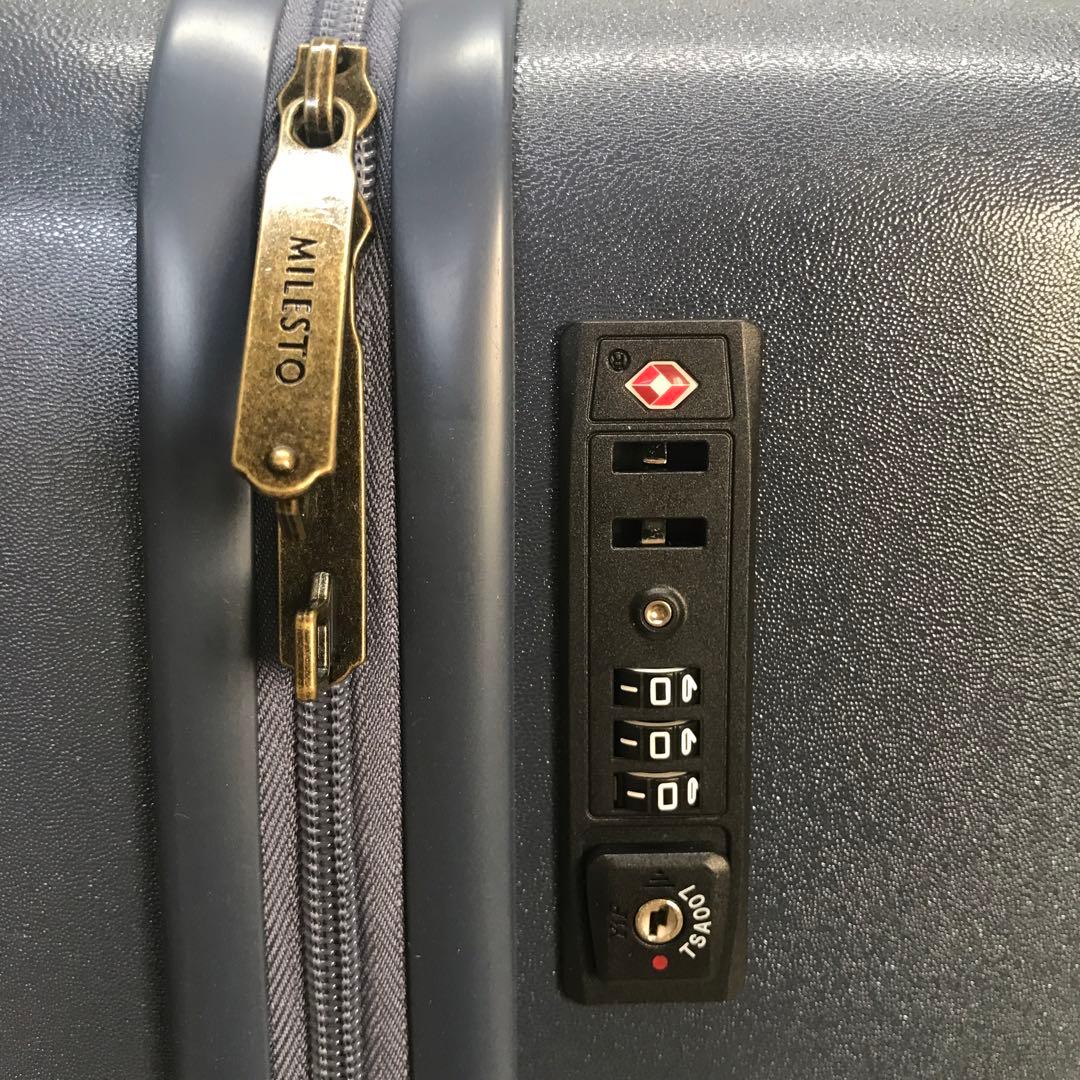 MILESTOUTILITYハードキャリーキャビンサイズストッパー付ネイビーブル