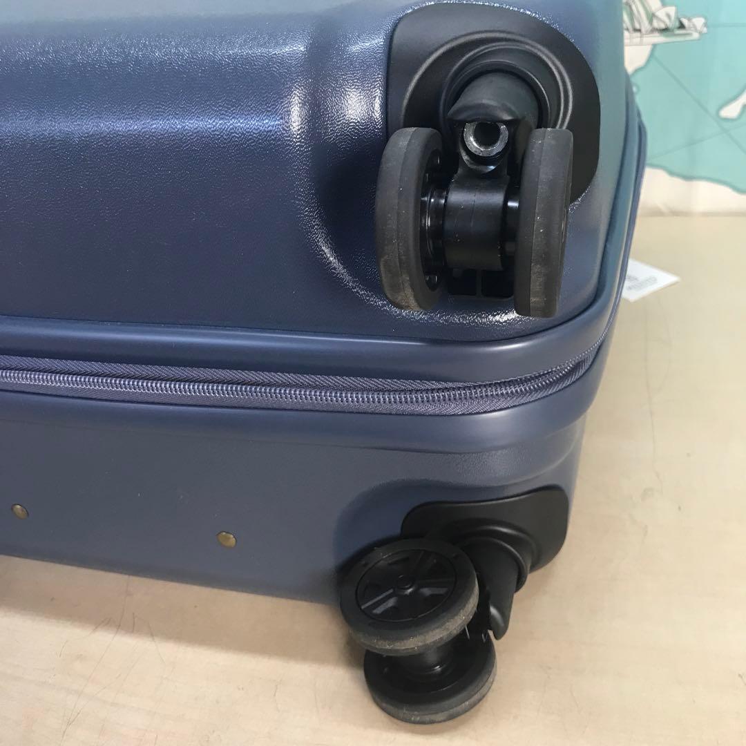 MILESTOUTILITYハードキャリーキャビンサイズストッパー付ネイビーブル