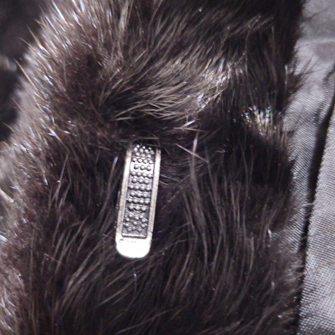 【SAGA MINK】 銀タグ 毛皮 ロングコート シェアードミンク ブラック