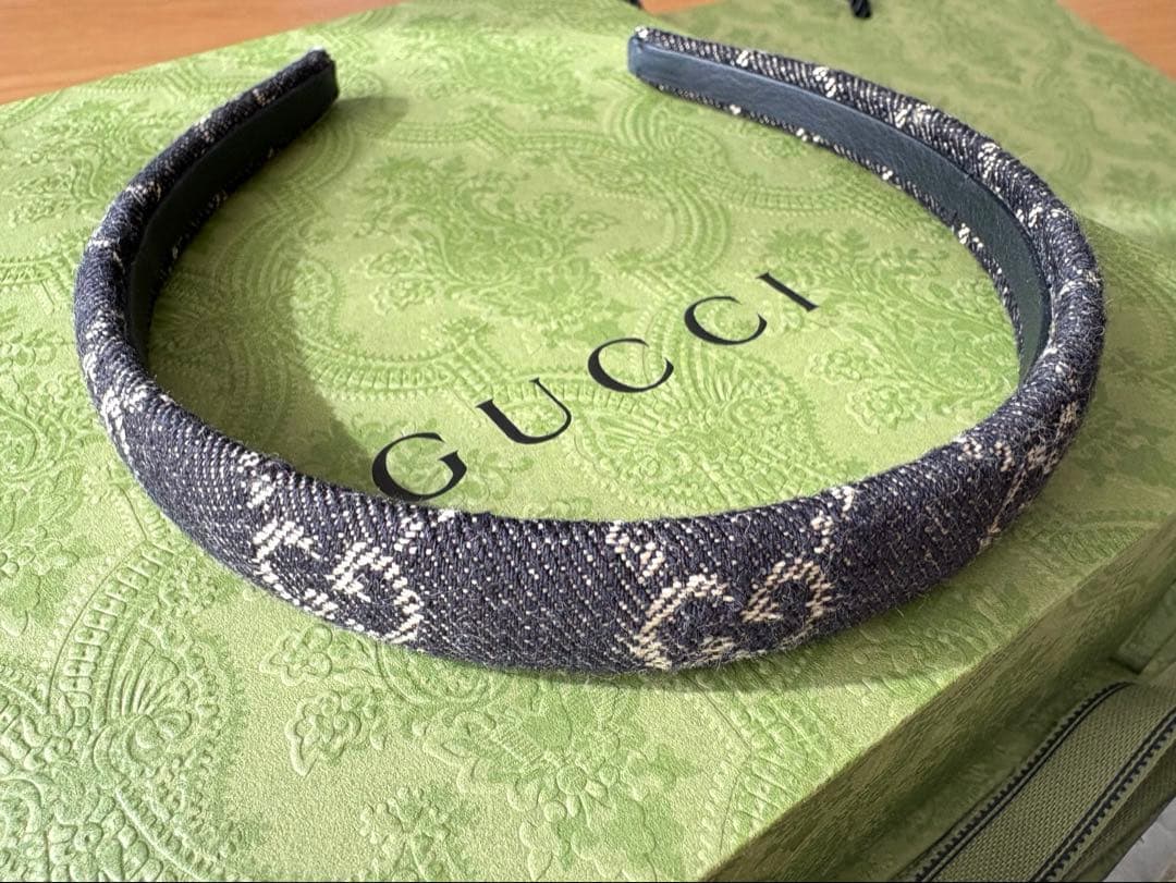 GUCCI インディゴブラックデニムカチューシャ 銀座並木店購入品