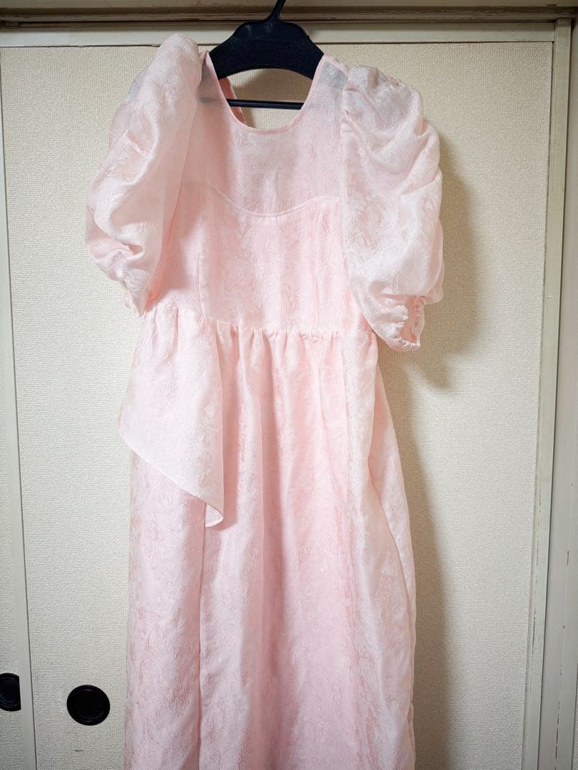 期間限定‼️オケージョンドレス　ANDRESDバブルスリーブジャガードドレス　L