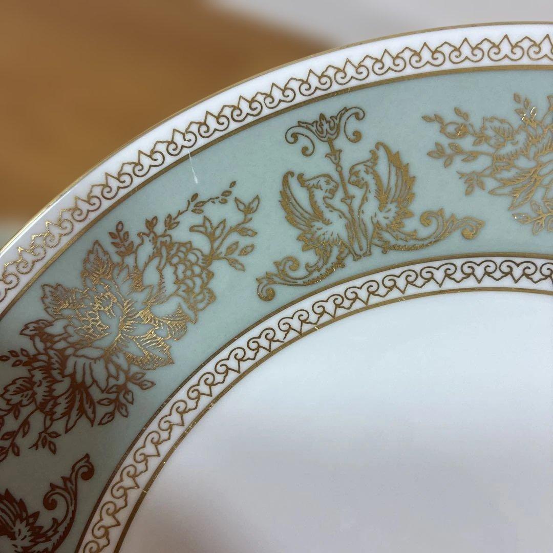 ウェッジウッド コロンビアセージグリーン プレート　丸皿　黒壷　4枚まとめ売り