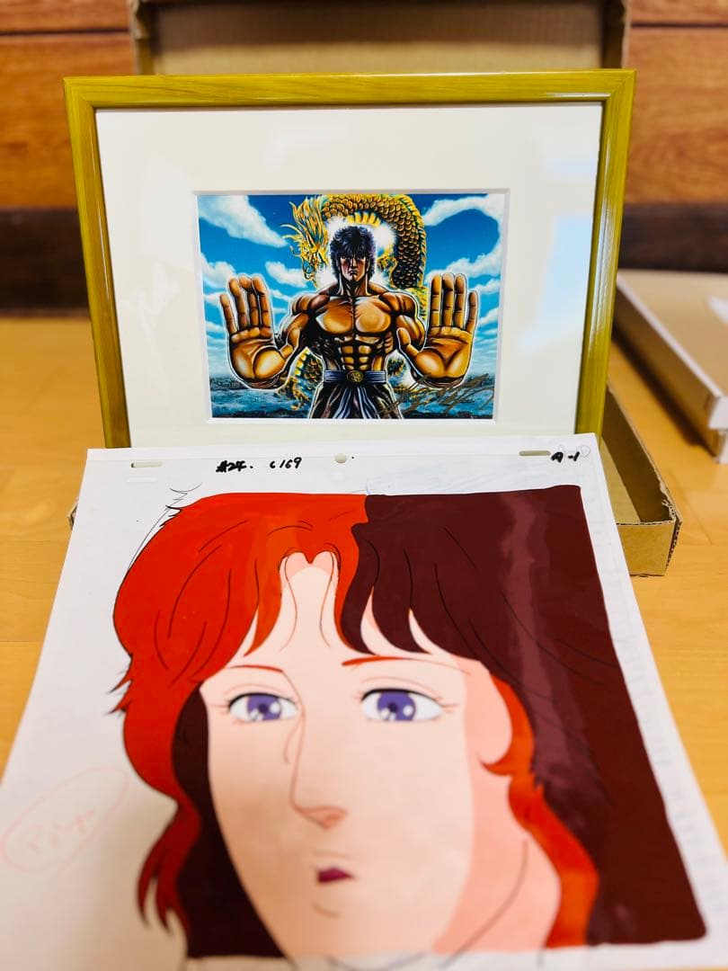 蒼天の拳　原　哲夫先生直筆サイン入り原画　額装付き　マミヤ　セル画　ラフ画　新品