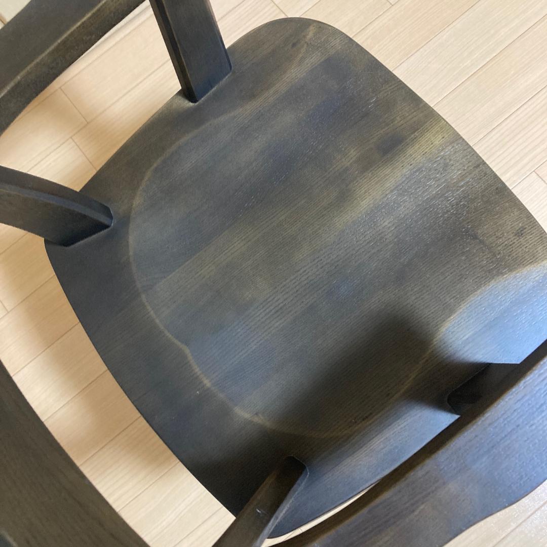 【美品】回転式 ダイニングチェア 木製 アーム付き 天然木 ナチュラルブラウン