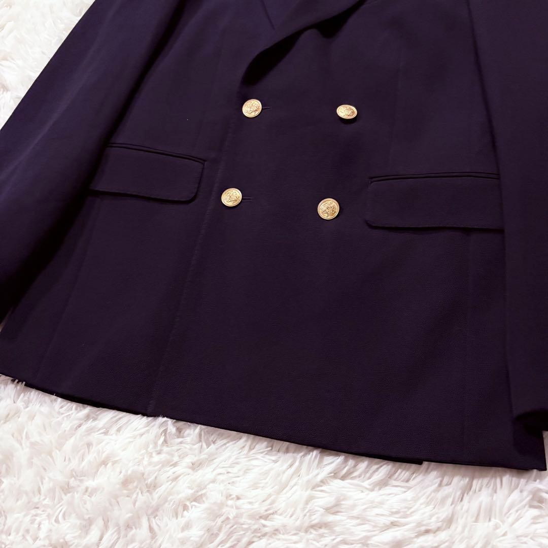 マカフィー ウール ダブルブレスト ジャケット　金ボタン 紺ブレ S