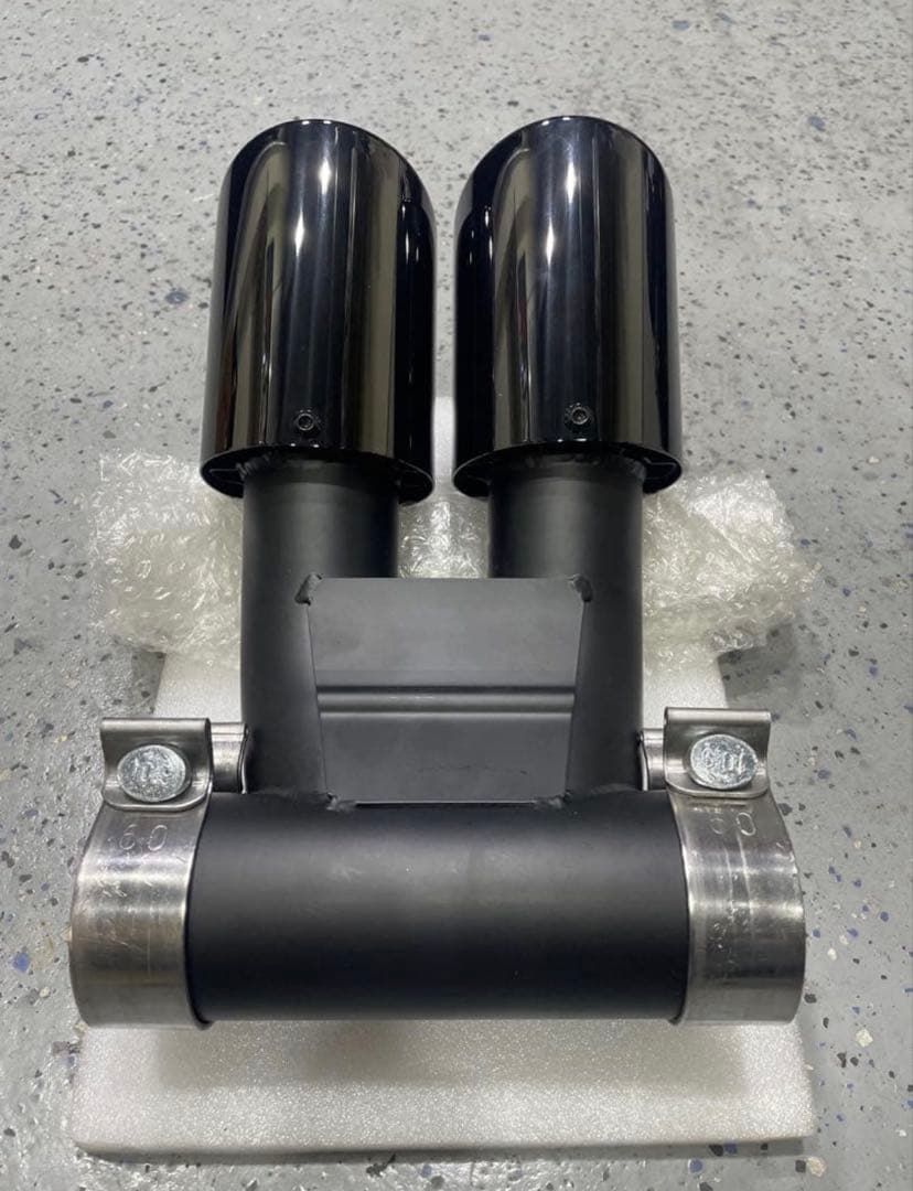 1*z様 ポルシェ　ケイマン用　ブラック ステンレス製 デュアルマフラーエンド