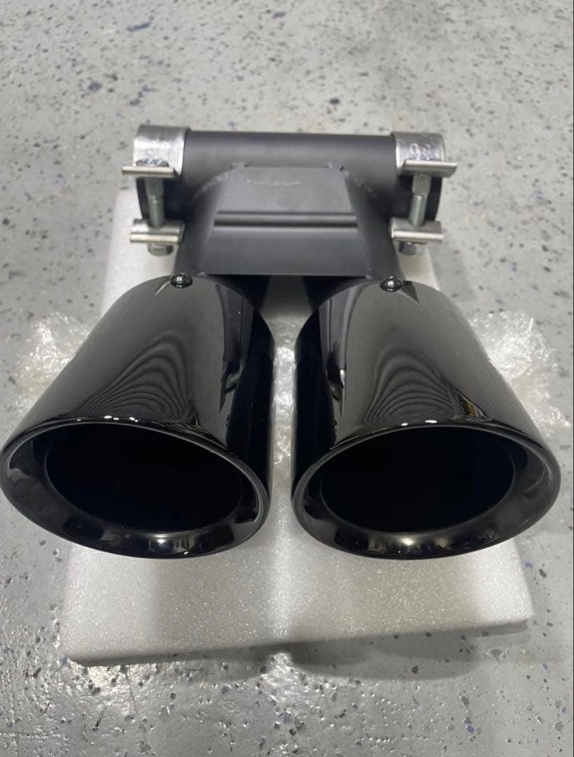 1*z様 ポルシェ　ケイマン用　ブラック ステンレス製 デュアルマフラーエンド