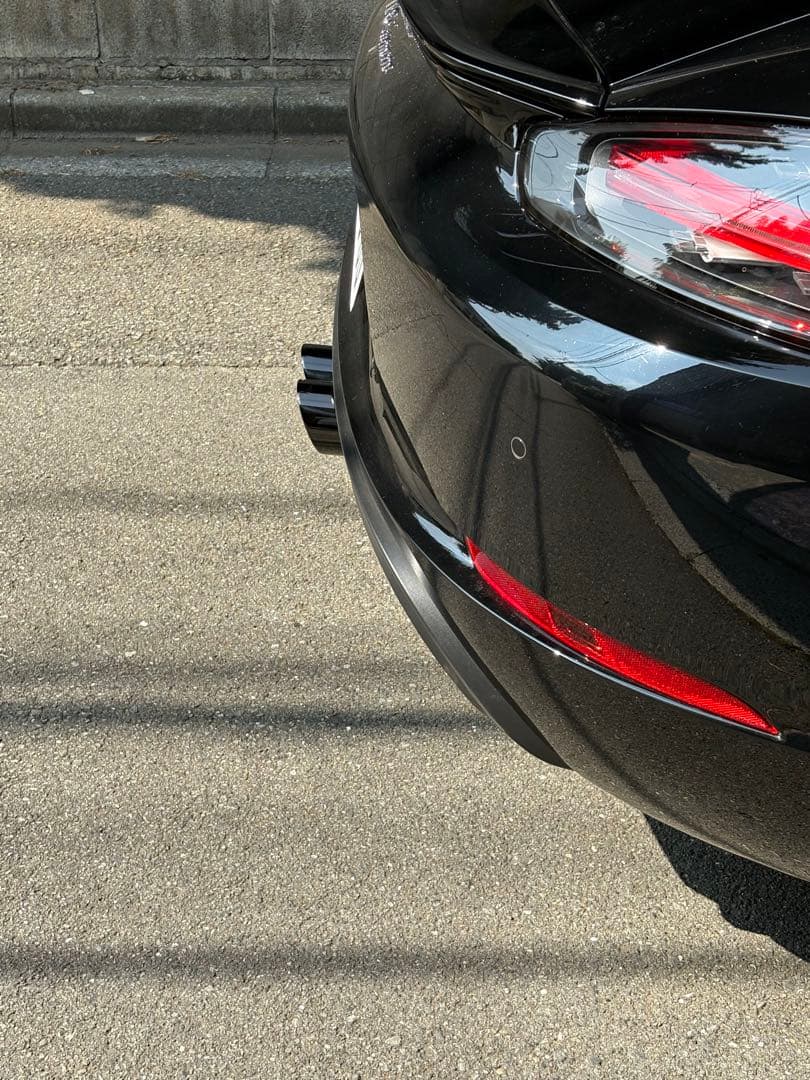 1*z様 ポルシェ　ケイマン用　ブラック ステンレス製 デュアルマフラーエンド