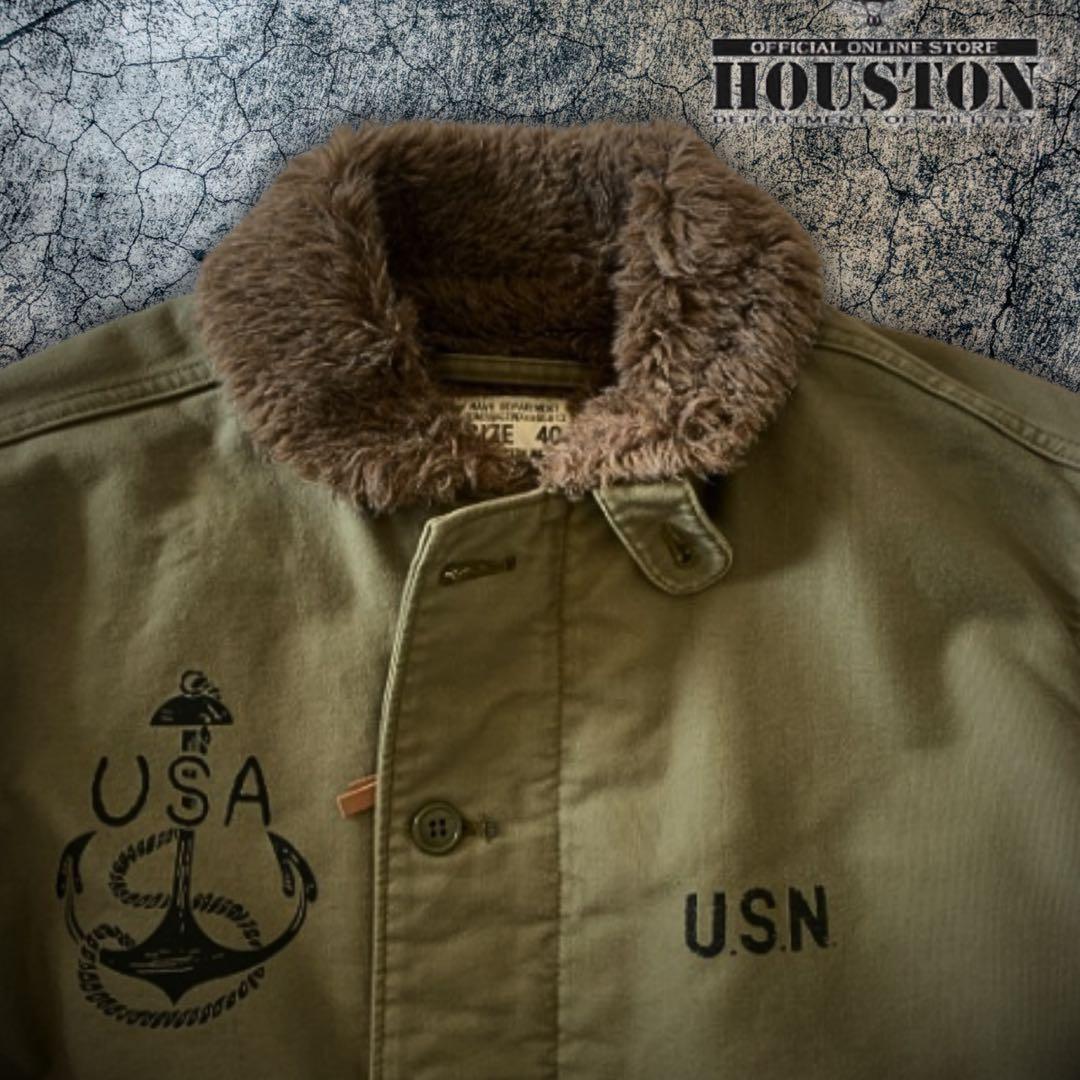 『レアモデル◎』HOUSTON（ヒューストン）N-1デッキジャケット カーキ
