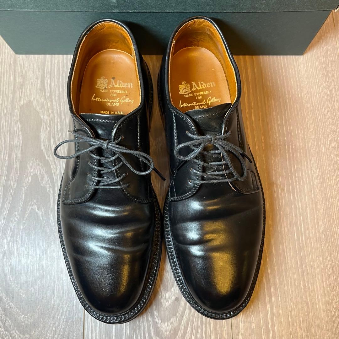 【Alden×BEAMS バリーラスト コードバン プレーントゥ9901】美品