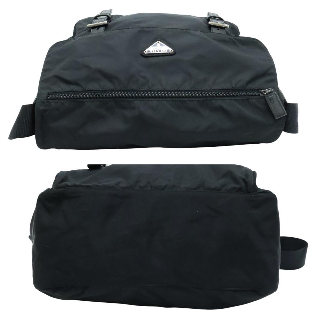 美品 PRADA プラダ ショルダーバッグ 3角プレート 白タグ ブラック