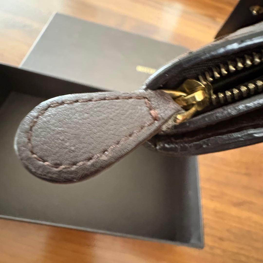 Bottega Veneta イントレチャート 長財布　こげ茶色ブラウン