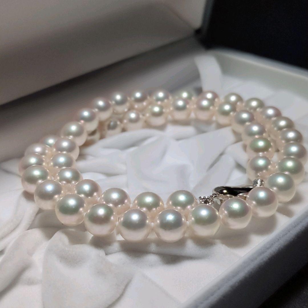 あこや真珠 花珠 大珠 ネックレス ピアス 鑑別書 約8.5-9.0mm 240