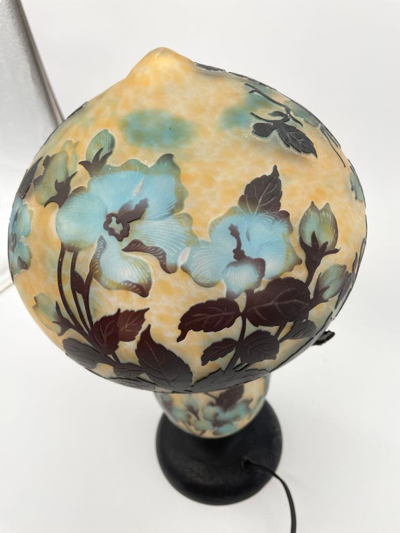 ガレ風ランプ （青）　青　ハイビスカス　②