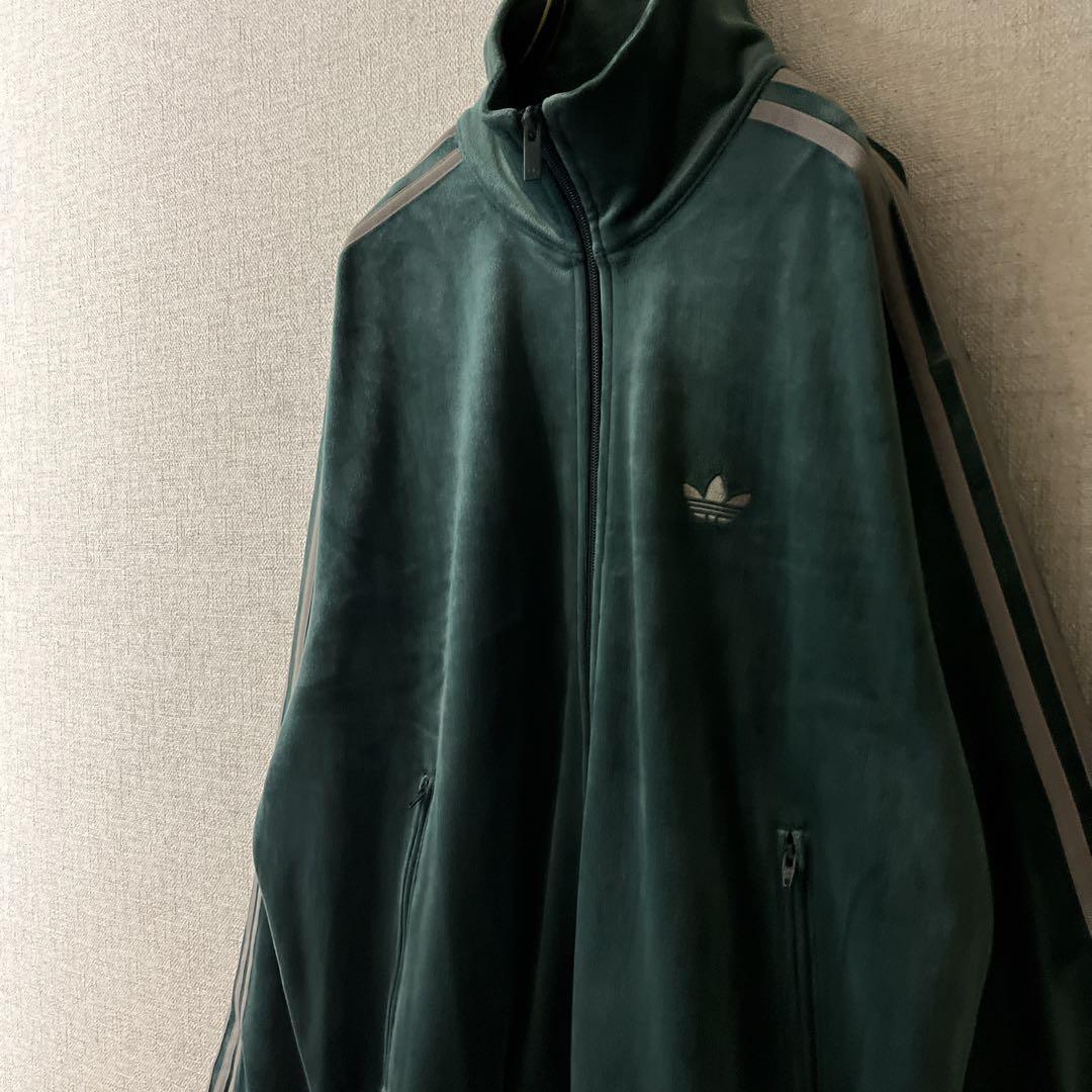 アディダス ファイヤーバード ベロア トラックトップ ジャージ グリーン