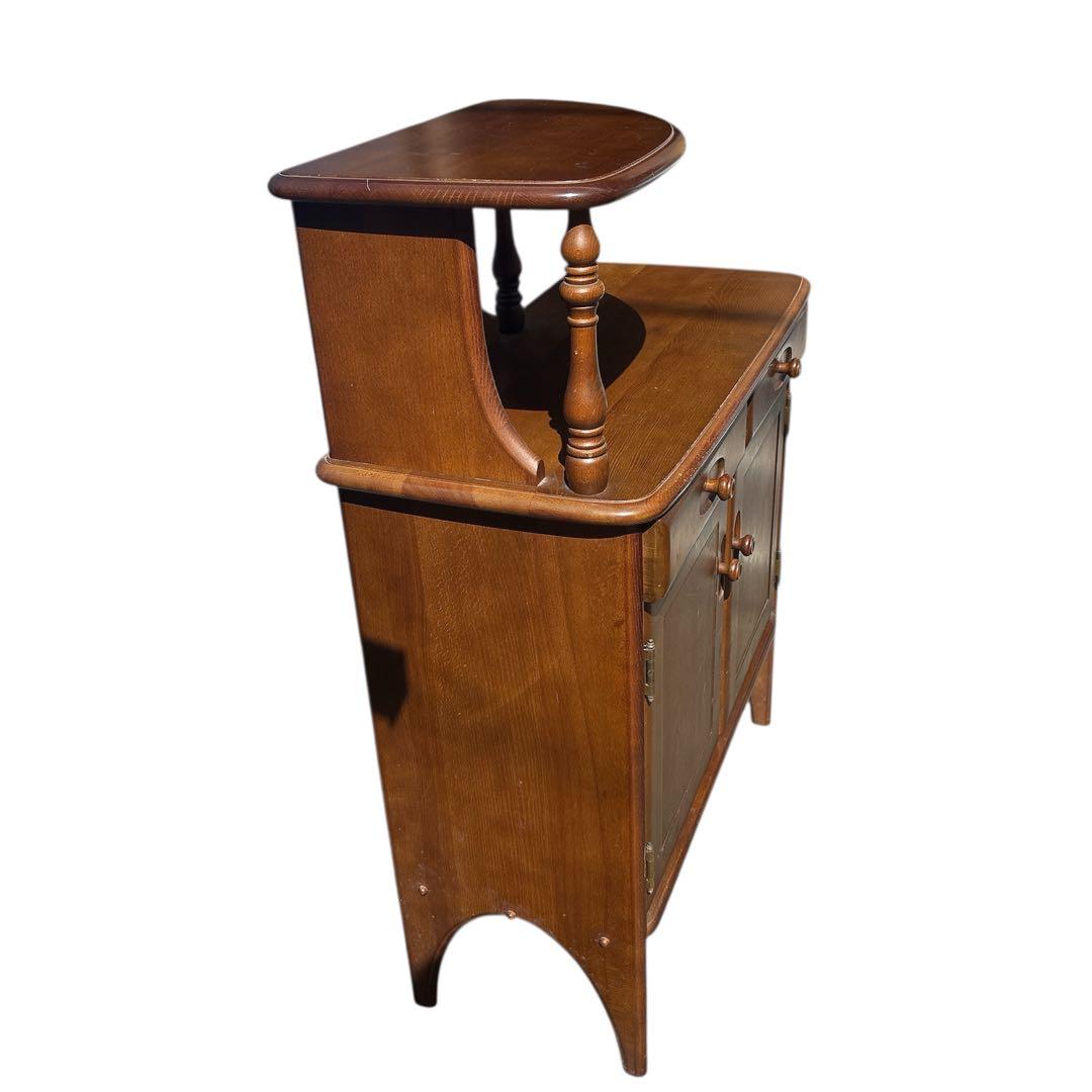 カリモク 木製 電話台 昭和レトロ オールド コロニアル 希少 ラック 天然木