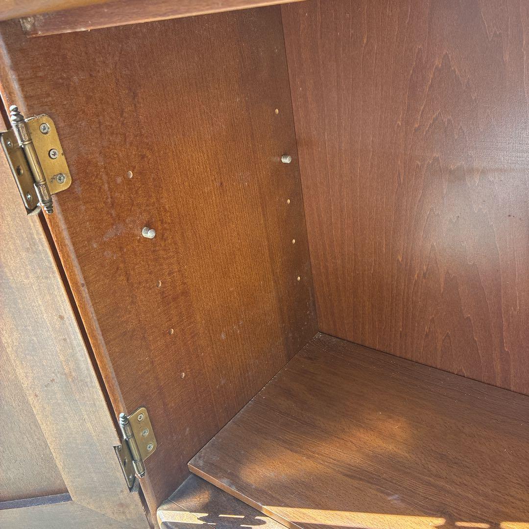 カリモク 木製 電話台 昭和レトロ オールド コロニアル 希少 ラック 天然木