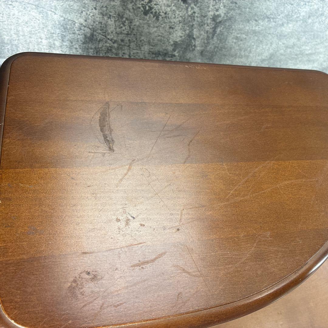 カリモク 木製 電話台 昭和レトロ オールド コロニアル 希少 ラック 天然木