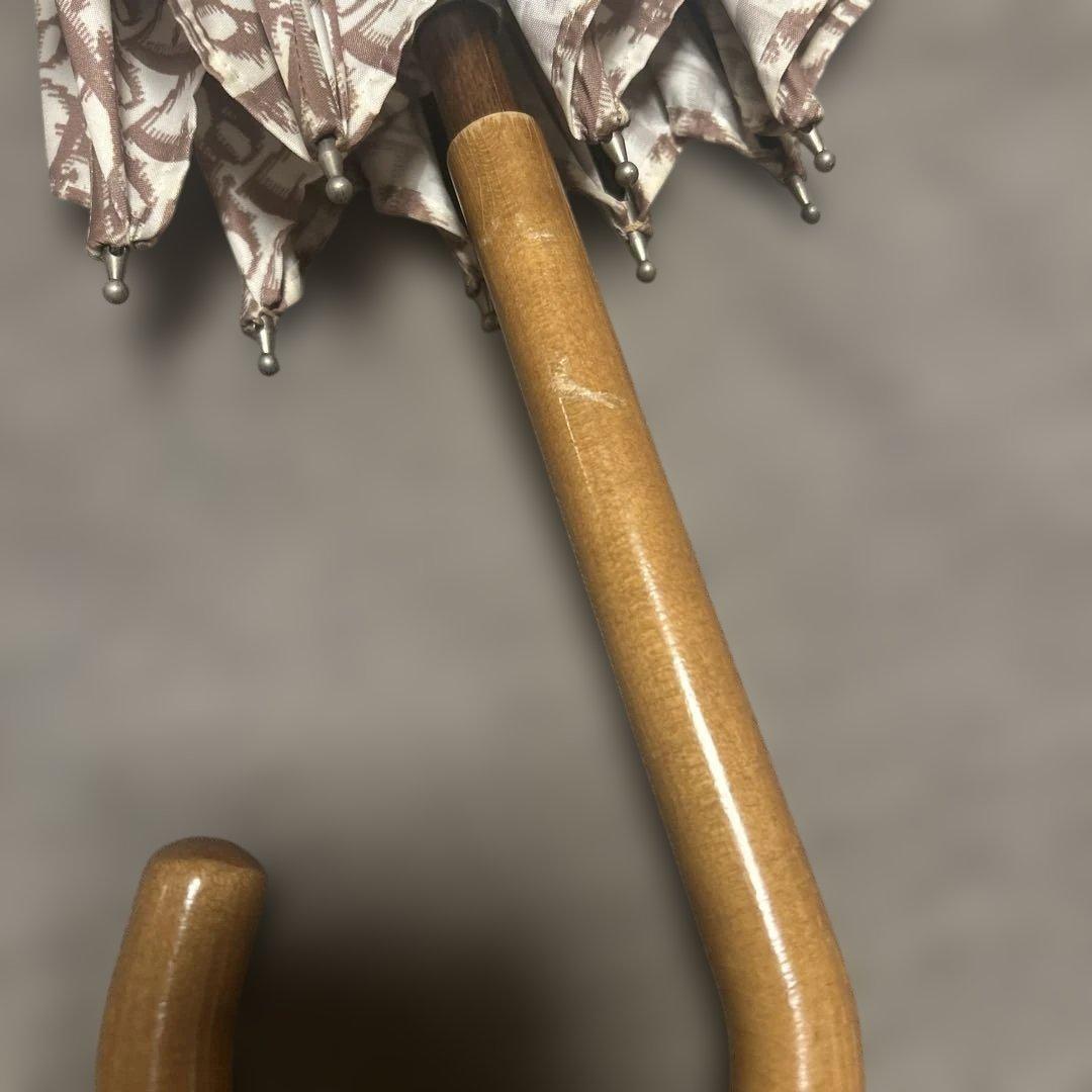 花柄 長傘 ブラウン　クリスチャンディオール　Christian Dior