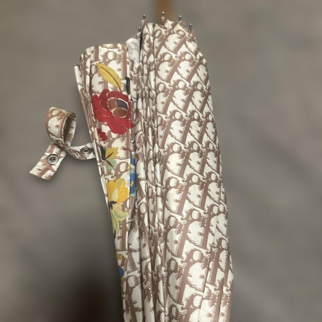 花柄 長傘 ブラウン　クリスチャンディオール　Christian Dior