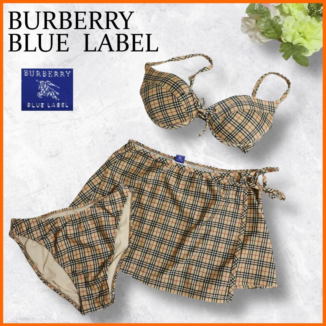 バーバリーブルーレーベル　ビキニ　水着　ノバチェック　4点セット　ポーチ