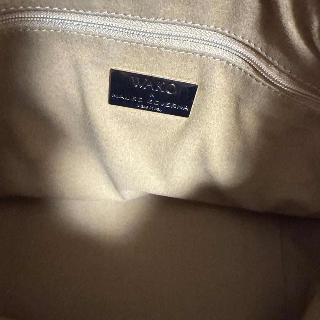 ネイビー 和光マウロゴヴェルナレザートートバッグ