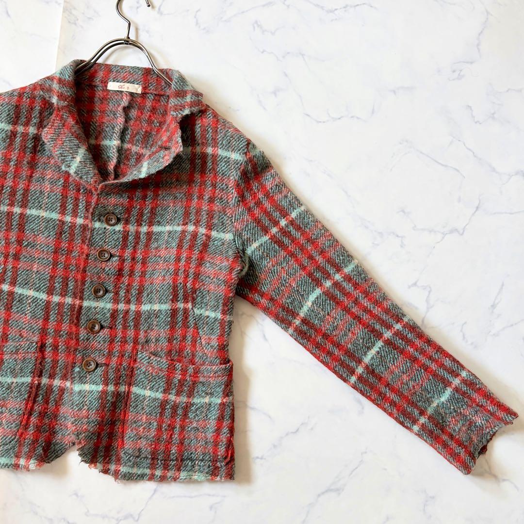 45rpm ウール100% テーラードジャケット チェック柄