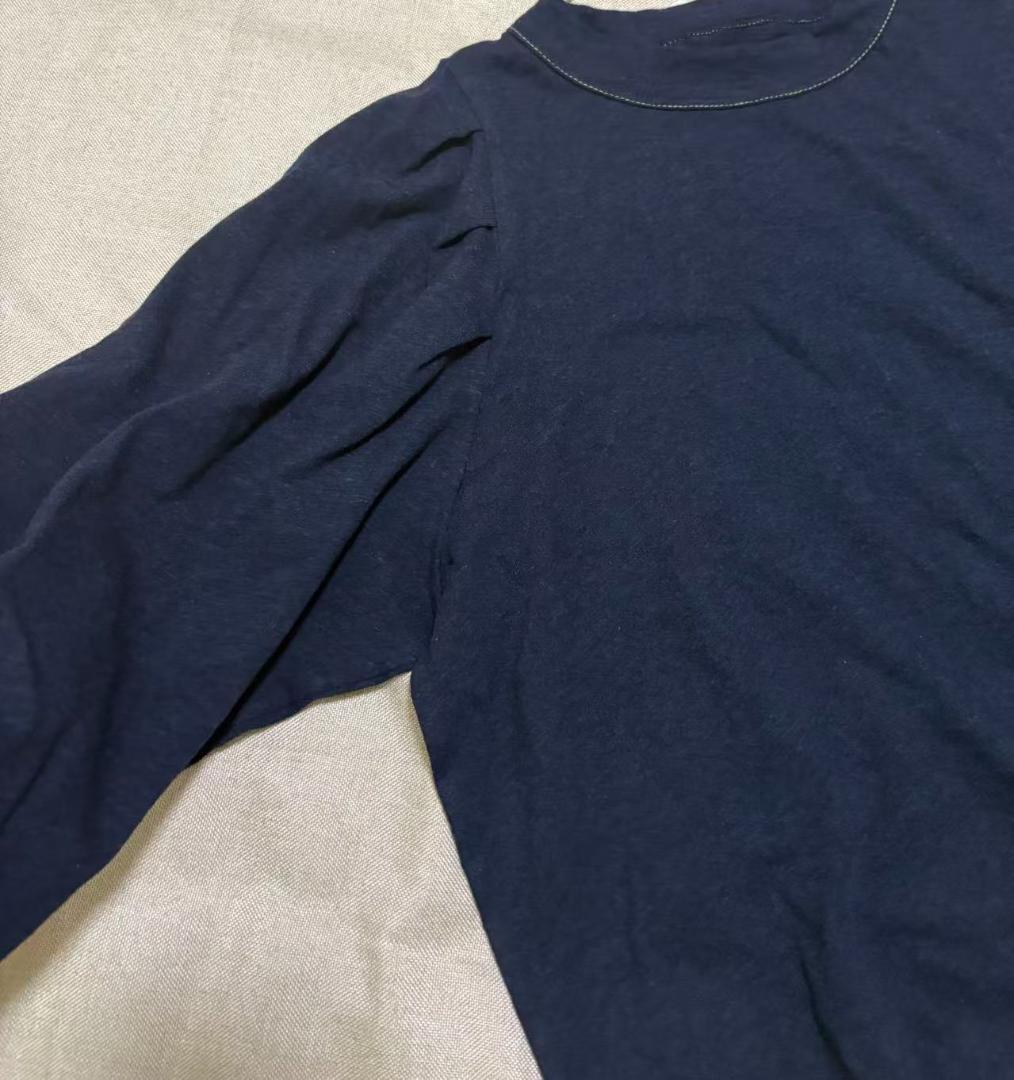 45R ネイビー パフスリーブ 長袖トップス 美品 M