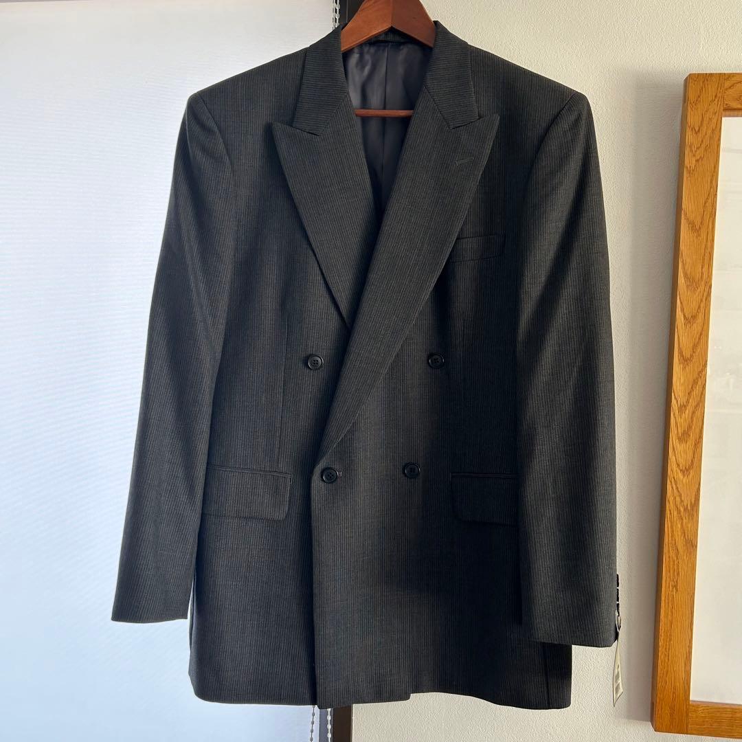 【美品】THESUITS by DURBAN グレー ダブル　ブレスト スーツ
