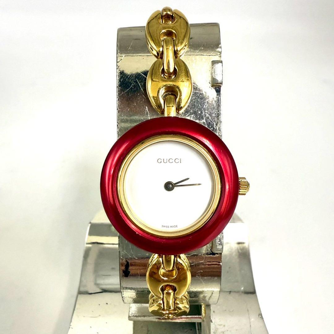グッチ 腕時計 チェンジベゼル バングルウォッチ サファイヤガラス11/12.2