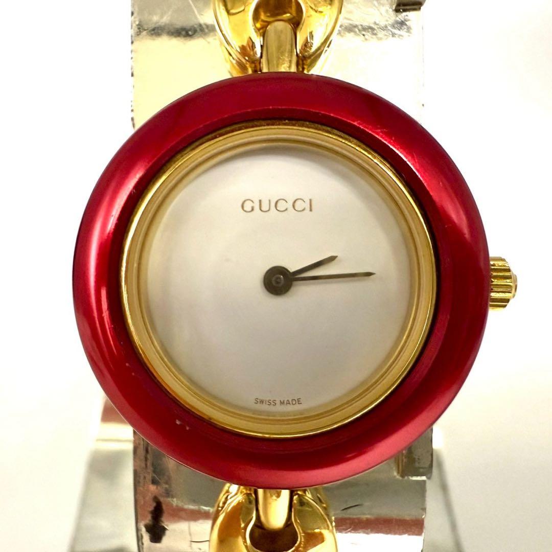 グッチ 腕時計 チェンジベゼル バングルウォッチ サファイヤガラス11/12.2