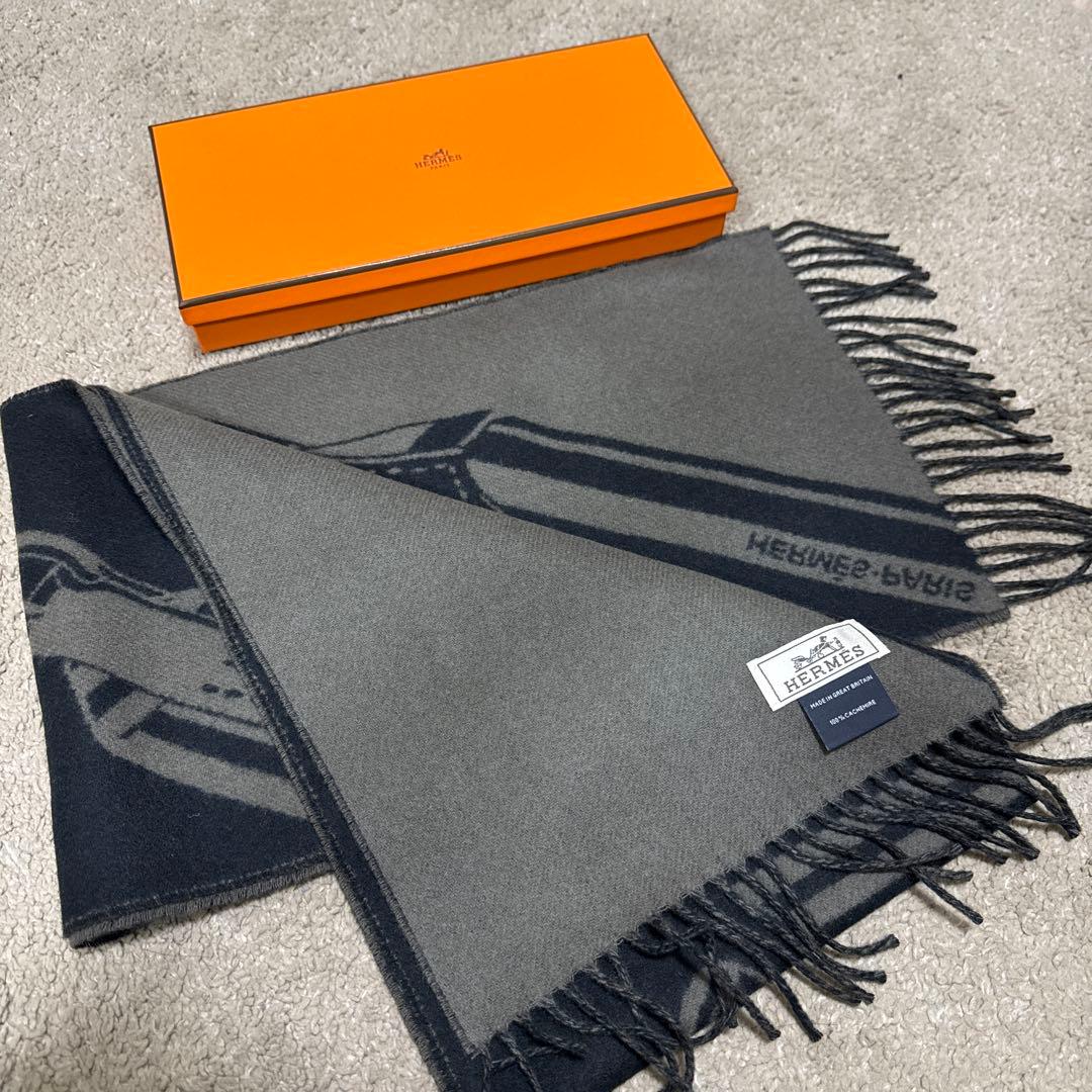 【2024aw極美品】最安値　カシミア　マフラー　HERMES エルメス