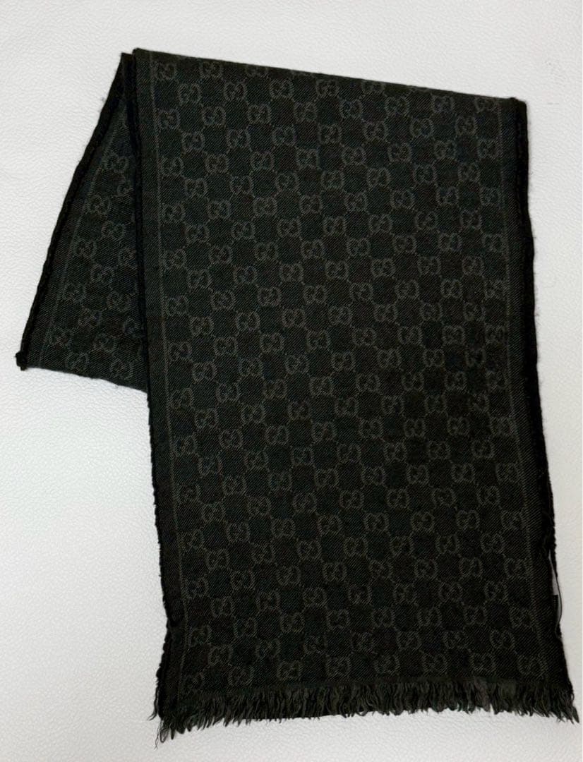 GUCCI グッチ マフラー メンズ GGパターン リバーシブル ウール100％