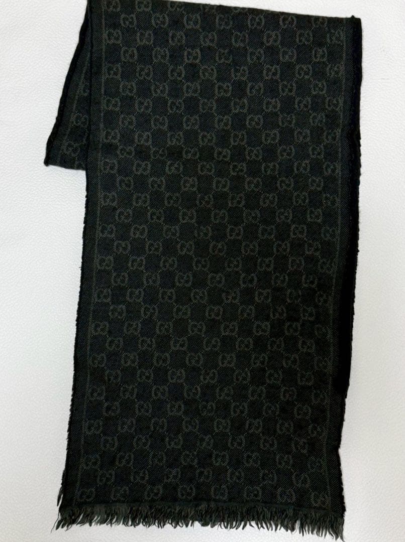 GUCCI グッチ マフラー メンズ GGパターン リバーシブル ウール100％