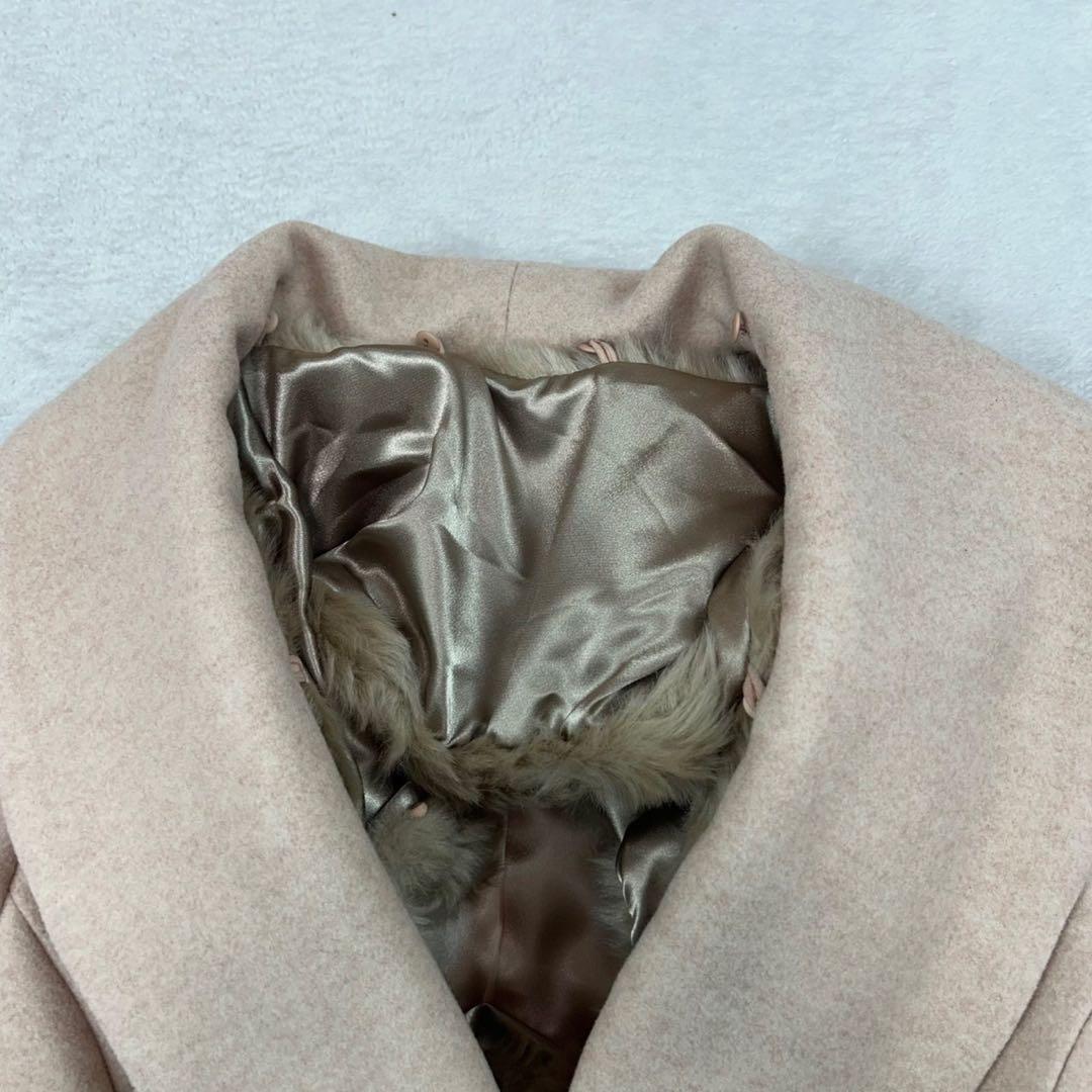 K885 美品 M ケイミー ベルト ロングコート ピンク ベージュ レディース