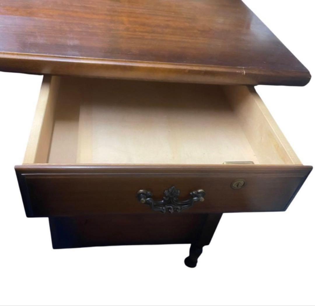 近畿限定無料配送 カリモク デスク 机 書斎 レトロ 木製 アンティーク 羽 N