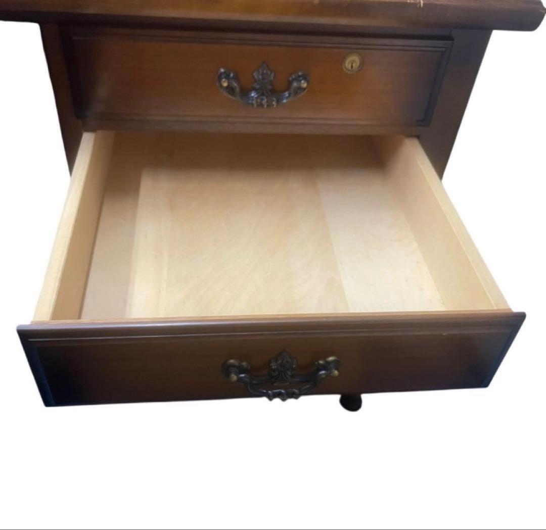 近畿限定無料配送 カリモク デスク 机 書斎 レトロ 木製 アンティーク 羽 N