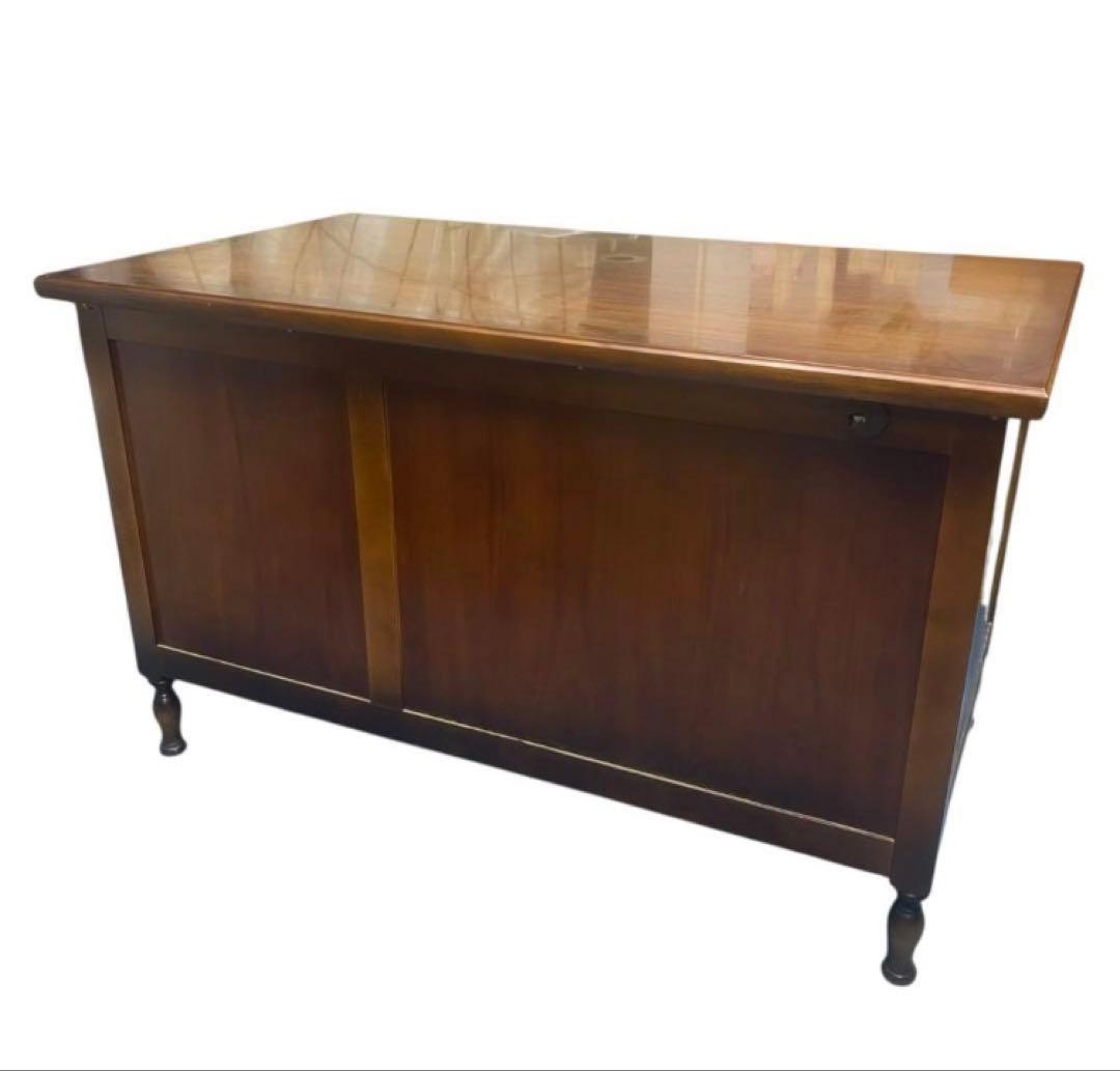 近畿限定無料配送 カリモク デスク 机 書斎 レトロ 木製 アンティーク 羽 N