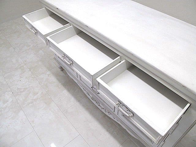 展示品　フレンチシャビー ホワイトペイント サイドボード 　リビングボード