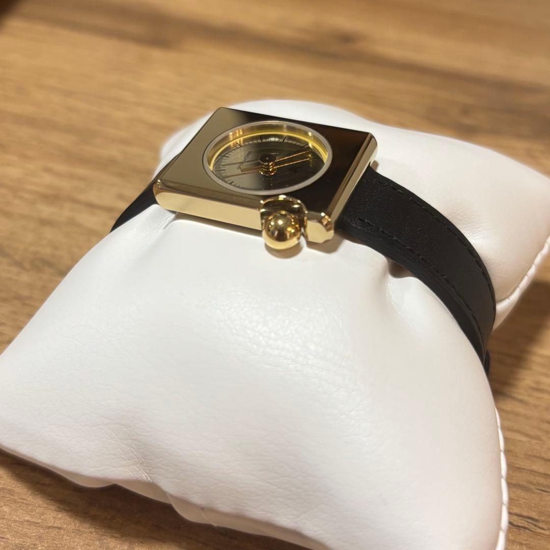 LIP【リップ】マッハ2000ミニフランス製 レザー ブラック ゴールド 腕時計