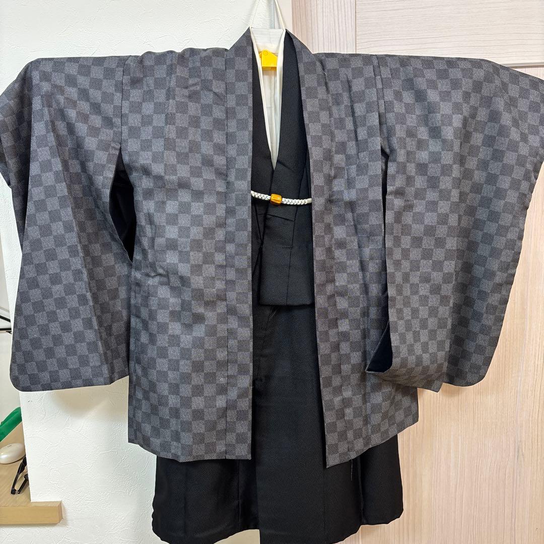 5歳 7歳　男の子　七五三 袴　着物　下駄　小物セット