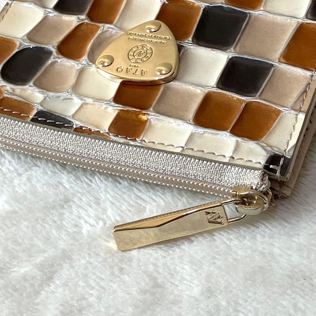 美品 アタオ ミリモ ヴィトロ純喫茶 コンパクトウォレット 財布 L字ファスナー