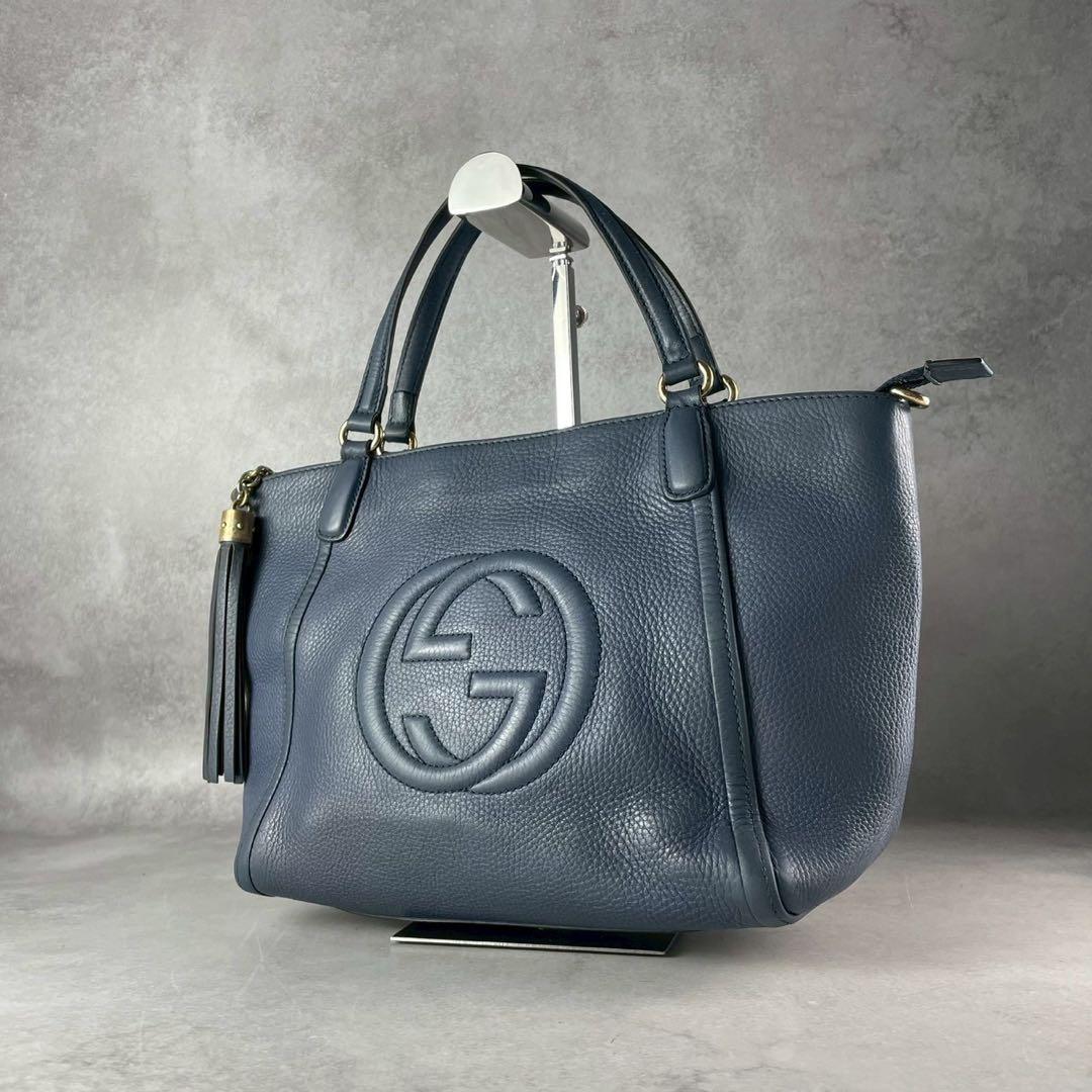 美品 GUCCI グッチ ソーホー トートバッグ ショルダーバッグ レザー
