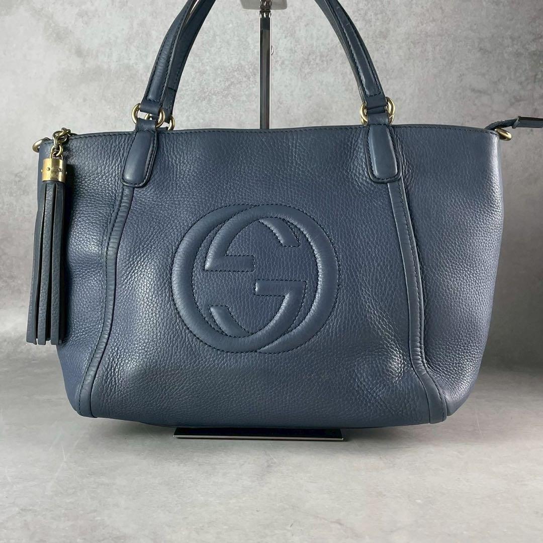 美品 GUCCI グッチ ソーホー トートバッグ ショルダーバッグ レザー