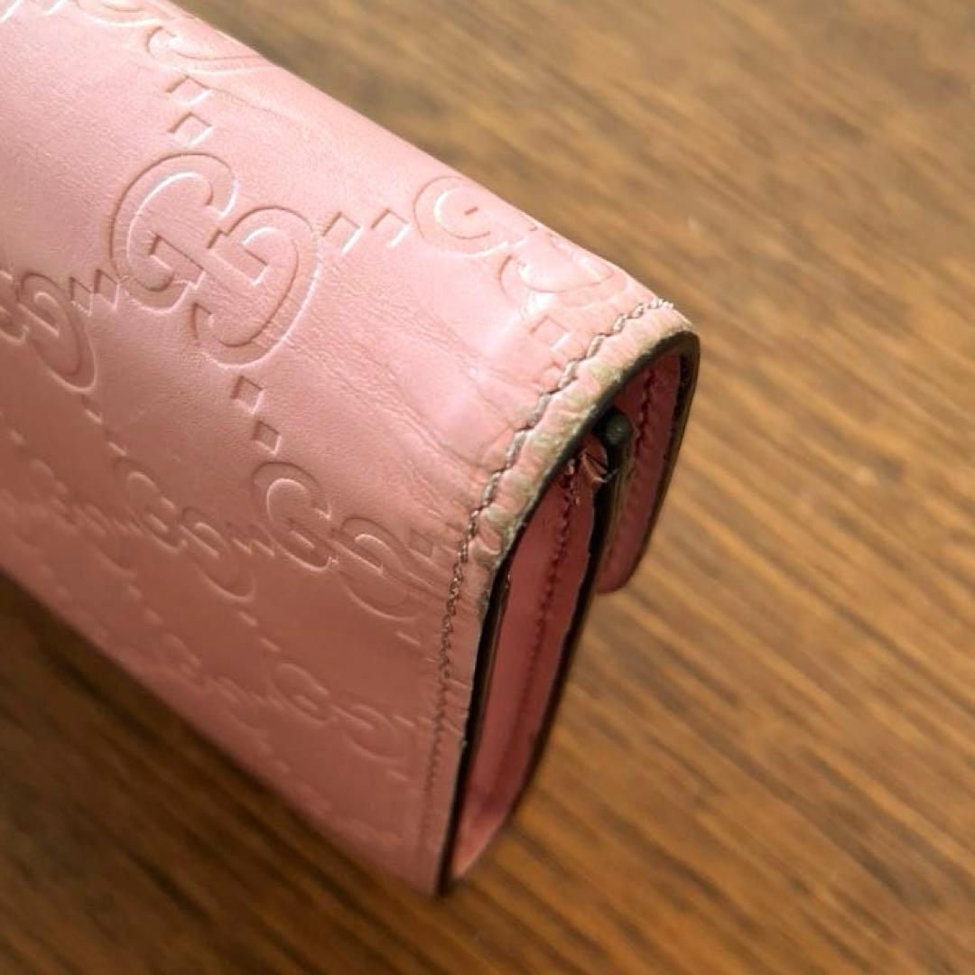 GUCCI 長財布　インターロッキング　GGライン ピンク　レディース