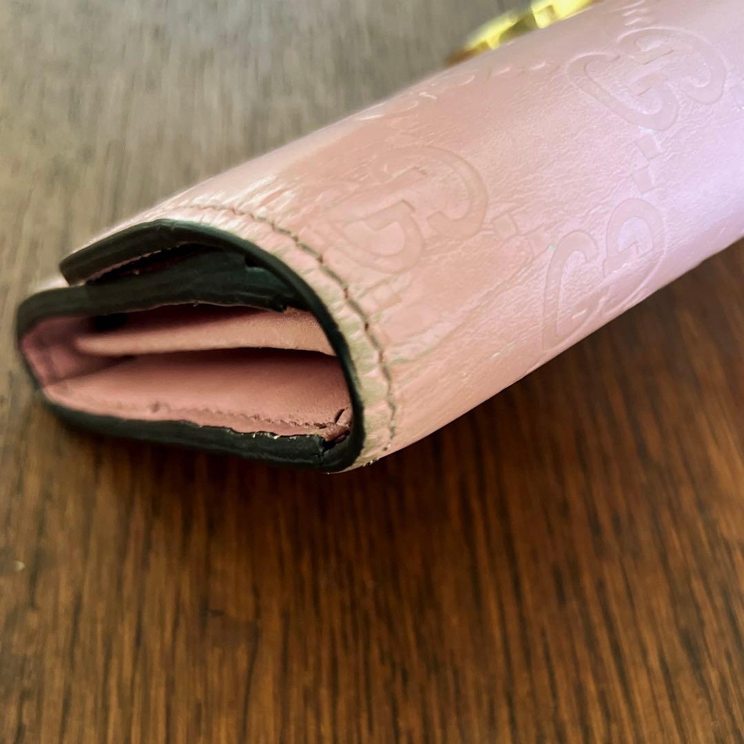 GUCCI 長財布　インターロッキング　GGライン ピンク　レディース