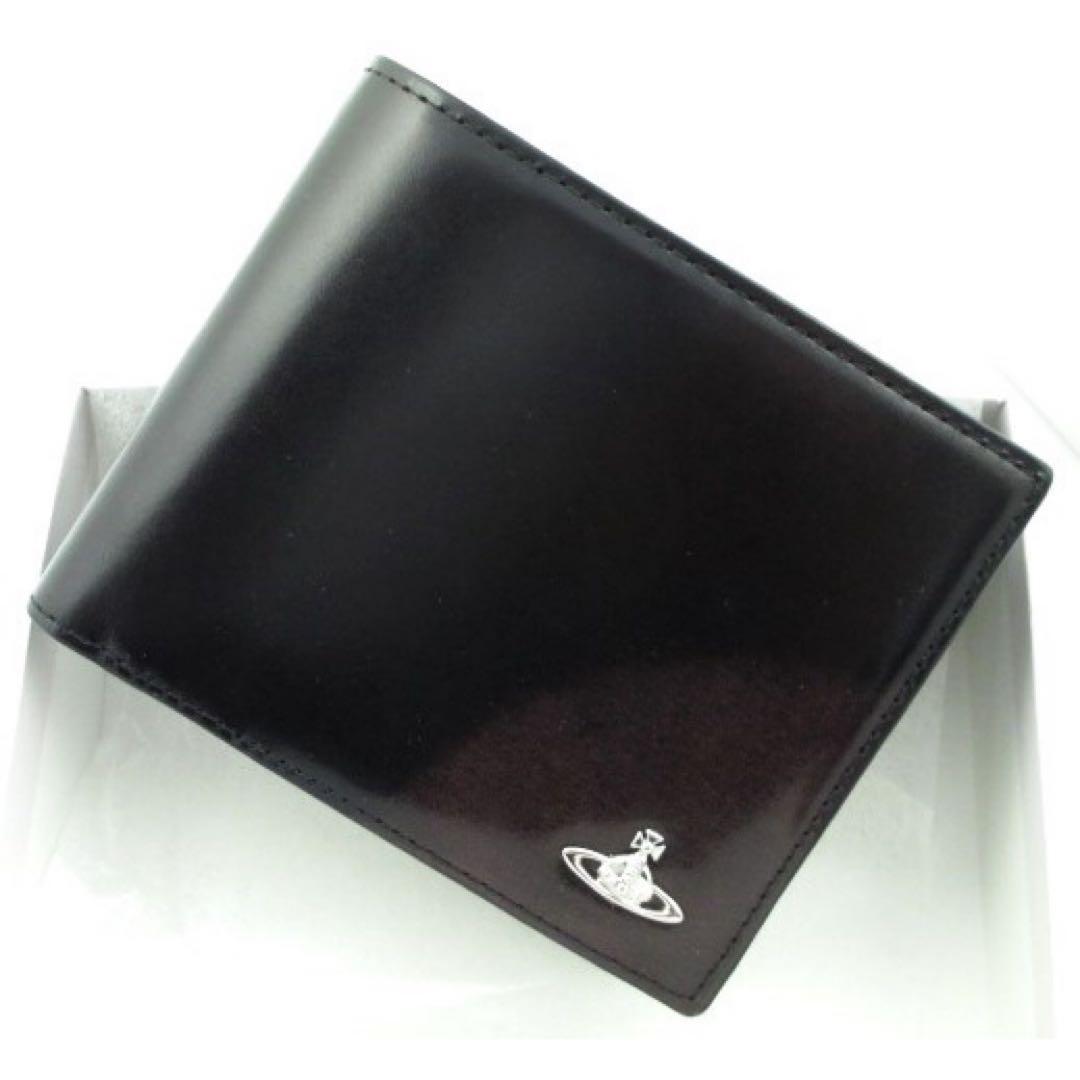 ☆1点限り☆箱付 ヴィヴィアンウエストウッド 二つ折り財布 ブラック×ボルドー☆